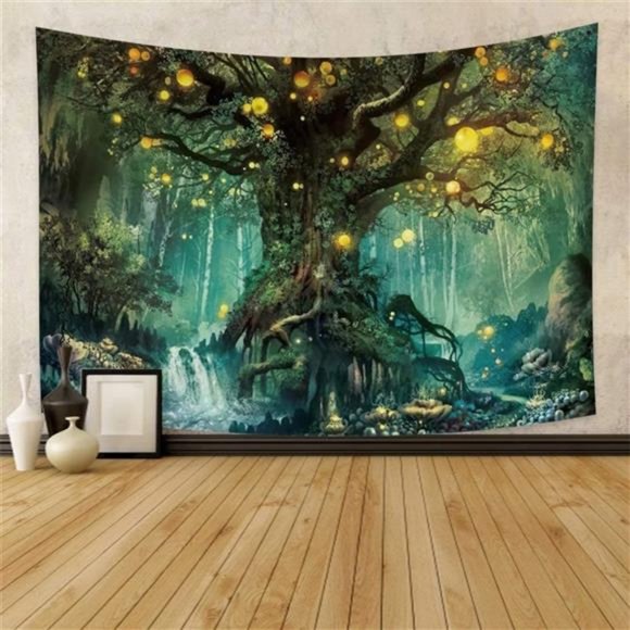 Qinunipoto Mystic Tree Tapestry Psychedelic Fairy Tale Forest Trees